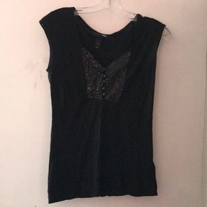 Black sequined tank
